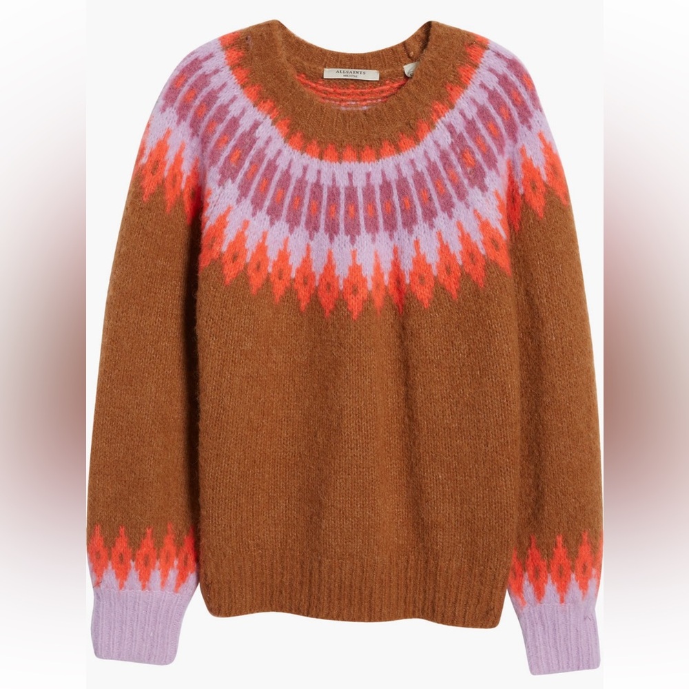 ALLSAINTS Falka Fairisle Sweater in Cami Multi - L - Picture 7 of 7